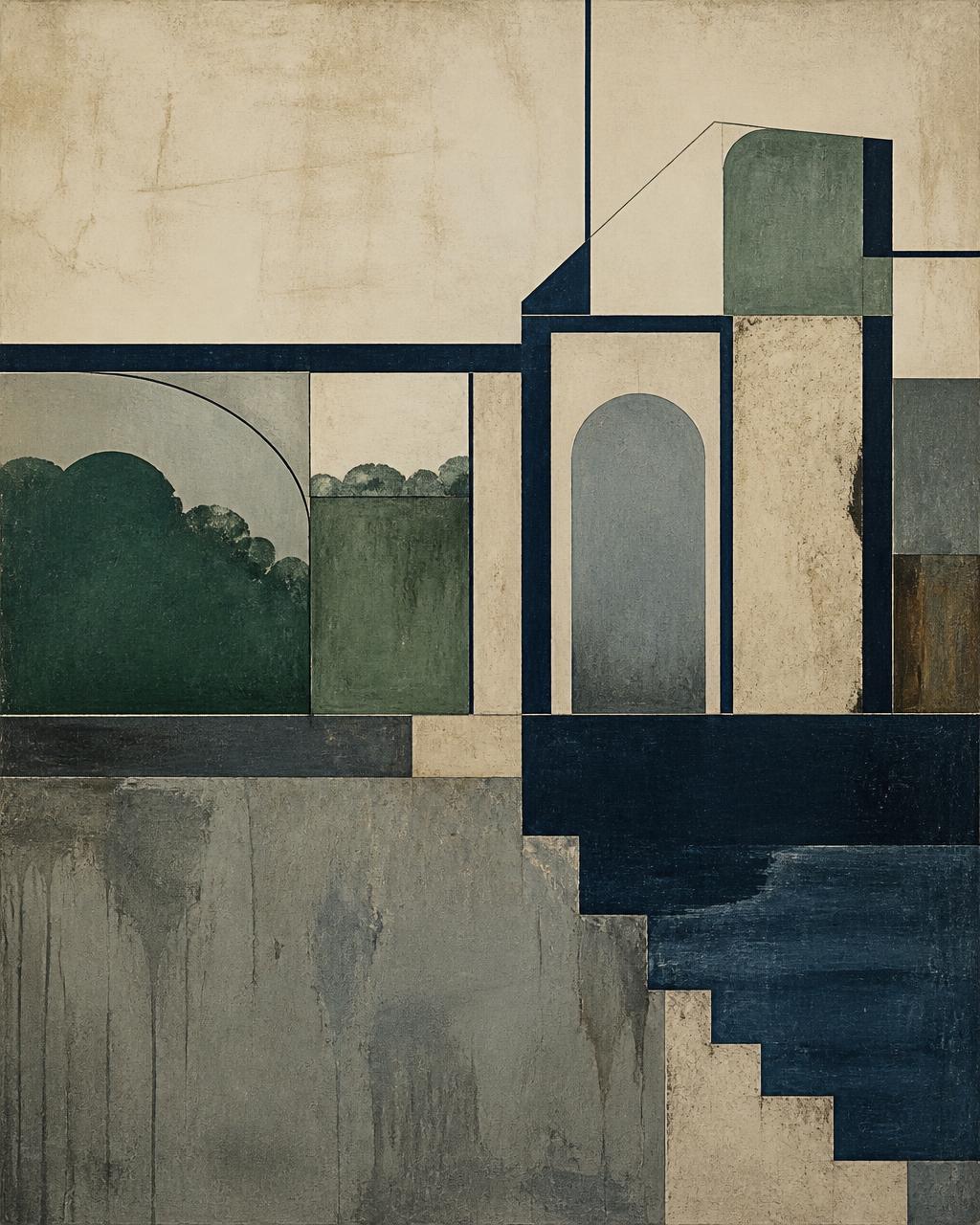 Architectural abstraction artwork from the founding collection